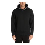 Effen Logo Hoodie Emporio Armani , Black , Heren