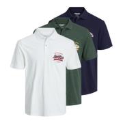 Logo Polo Shirt 3 Pack Jack & Jones , Multicolor , Heren