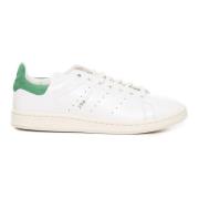 Witte Leren Sneakers met Groene Accenten Adidas Originals , White , He...