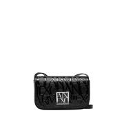 Elegante Zwarte Schoudertas Armani Exchange , Black , Dames