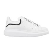 Witte Oversized Sneakers met Marineblauwe Inzet Alexander McQueen , Wh...