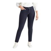 Dream Jeans Straight-Leg Dark Rinsewash MAC , Blue , Dames