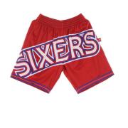 NBA Basketball Shorts Sixers Hardwood Classics Mitchell & Ness , Red ,...