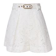 Witte Kanten Shorts met Riem Zimmermann , White , Dames