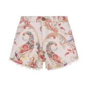 Bloemen Paisley High-Waisted Shorts Etro , Multicolor , Dames