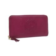 Pre-owned Leather wallets Gucci Vintage , Pink , Dames