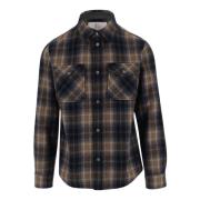 Geruite Wollen Overhemd Woolrich , Brown , Heren