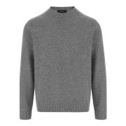 Wol Kasjmier Crew Neck Trui Grijs Vince , Gray , Heren