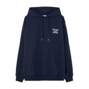 Blauwe Hoodie Sweater Slogan Drole de Monsieur , Blue , Heren