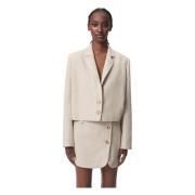 Beige Minirok met Rits Bizuu , Beige , Dames