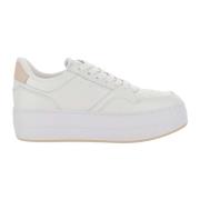 Leren Sneakers Ronde Neus Veters Wit Hogan , White , Dames