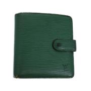 Pre-owned Leather wallets Louis Vuitton Vintage , Green , Dames