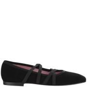 Zwarte Suède Ballet Flats Amandel Teen Carel , Black , Dames