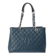 Pre-owned Fabric totes Chanel Vintage , Blue , Dames