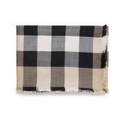 Luxe Geruit Patroon Zijden Sjaal Burberry , Beige , Unisex