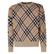 Vintage Check Wollen Trui Burberry , Beige , Heren