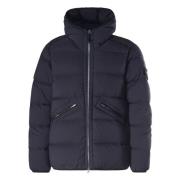 Veren Gewatteerde Navy Jas Ritssluiting Stone Island , Blue , Heren