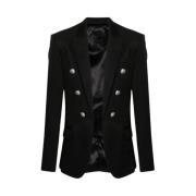 Klassieke Zwarte Wollen Blazer Balmain , Black , Heren