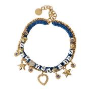 Ster Charm Armband Blauwe Kristal Dolce & Gabbana , Yellow , Dames