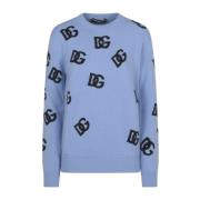 Hoge Hals Sweaters Dolce & Gabbana , Blue , Dames