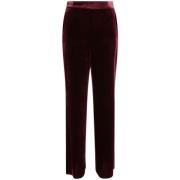 Rode Fluwelen Broek Vrouwen Rechte Pijp Etro , Red , Dames