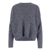 Blauwe Cashmere Zijde Crew Neck Sweater Allude , Blue , Dames