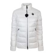 Witte Pufferjas Koreaanse Kraag Blauer , White , Dames