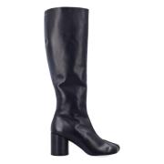 Zwarte leren enkellaarsjes MM6 Maison Margiela , Black , Dames