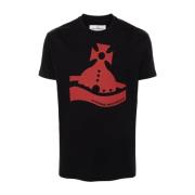 Zwarte Katoenen Jersey Orb Logo T-shirt Vivienne Westwood , Black , Un...