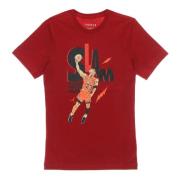 Crew Neck T-shirt Regular Fit Print Jordan , Red , Heren