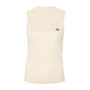 Beige Gebreide Mouwloze Top Vivienne Westwood , Beige , Dames