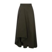 Groene Katoenen Poplin Midi Rok Alexander McQueen , Green , Dames