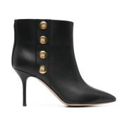 Zwarte Logo-gegraveerde Stiletto Laarzen Moschino , Black , Dames