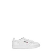 Witte Leren Sneakers met Geborduurd Logo Autry , White , Dames