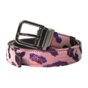 Multicolor Jacquard Leren Riem Dolce & Gabbana , Multicolor , Heren