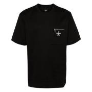 Zwarte korte mouwen ronde hals T-shirt Fendi , Black , Heren