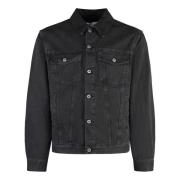 Klassieke Denimjas met Logolabel Off White , Black , Heren