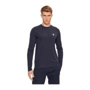 Stretch Ronde Hals Lange Mouw T-shirt Emporio Armani EA7 , Blue , Here...