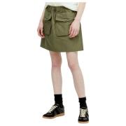 Gabardine Mini Rok met Koord Moncler , Green , Dames