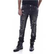 Tapered Denim Jeans Philipp Plein , Black , Heren