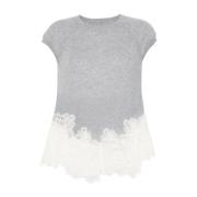 Kasjmier Kant Top Grijs Ermanno Scervino , Gray , Dames