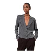 Kasjmier Vest met Ribboorden Massimo Alba , Gray , Dames