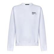 Witte Crewneck Sweatshirt met Zwarte Tekst Dsquared2 , White , Heren