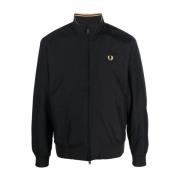 Nylon Jas met Rits Fred Perry , Black , Heren