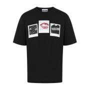 Grafische Print T-shirts Moschino , Black , Heren