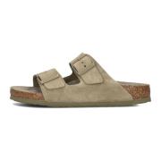 Groene Suède Comfort Slippers Birkenstock , Beige , Dames