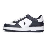 Witte Leren Lage Sneakers Ralph Lauren , White , Heren