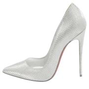 Pre-owned Leather heels Christian Louboutin Pre-owned , Gray , Dames