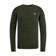 Casual Rib Gebreide Pullover Sweater PME Legend , Green , Heren