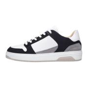 Heren Court Sneakers Wit Leer Nubikk , Black , Heren